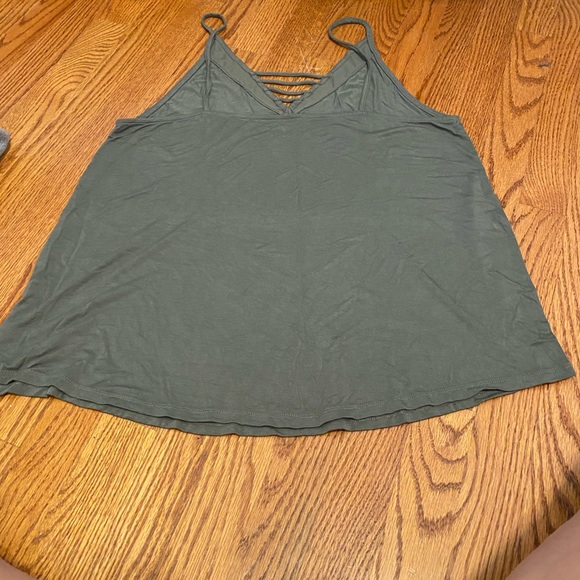 Olive Green AE XL Mesh Detailing Tank Top - Picture 3 of 5